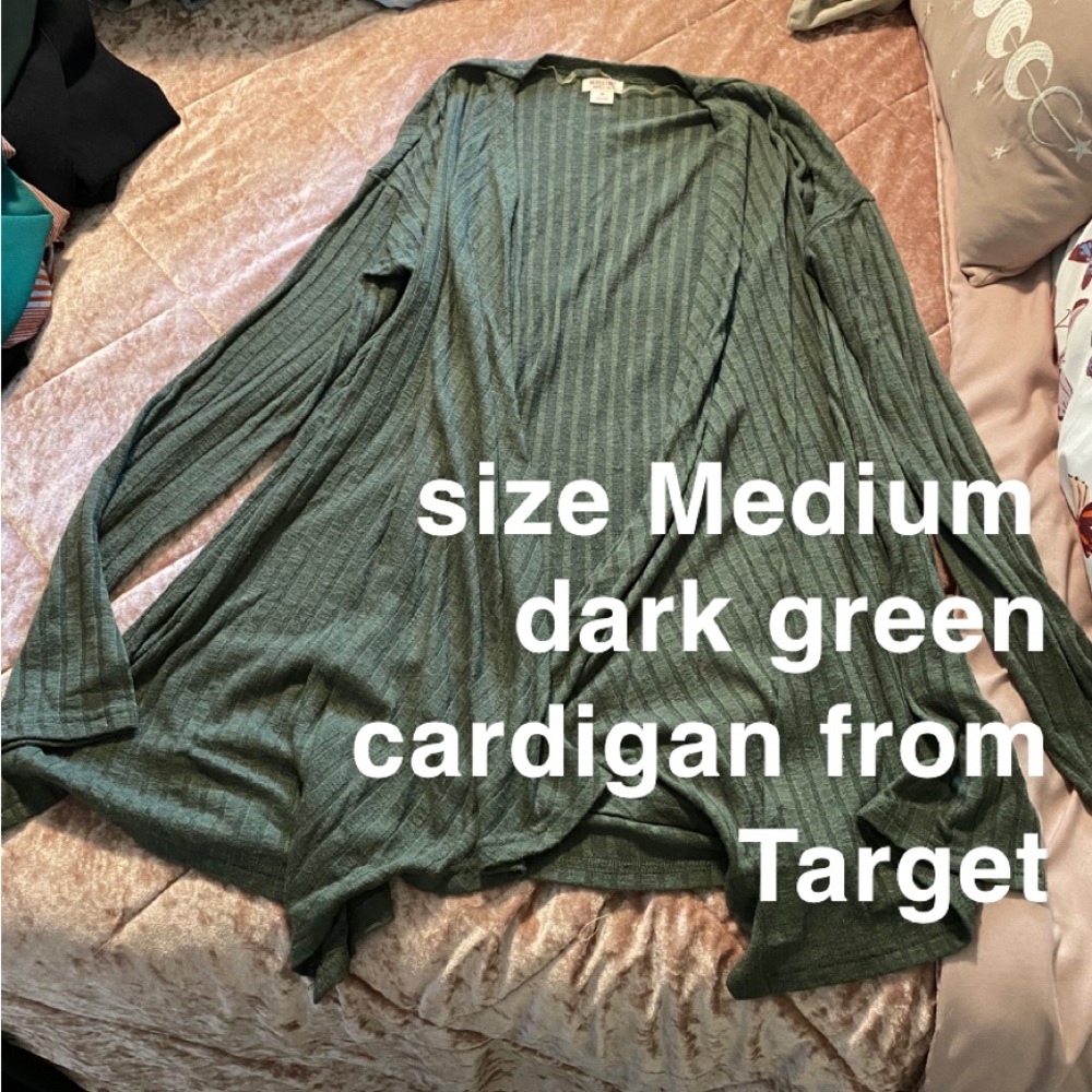 size medium, dark green cardigan from Target